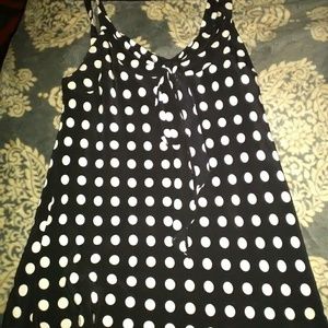 Size 2 black and white polka dot top I.N.C